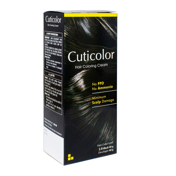Cuticolor Hair Coloring Cream Black, 60gm
